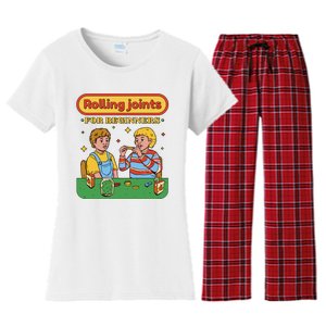 Rolling Joints For Beginners Funny Retro Women's Flannel Pajama Set