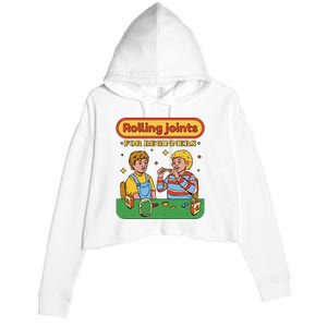 Rolling Joints For Beginners Funny Retro Crop Fleece Hoodie