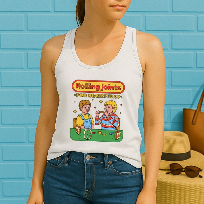 Rolling Joints For Beginners Funny Retro Womens Tank Top