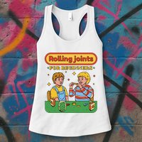 Rolling Joints For Beginners Funny Retro Womens Tank Top