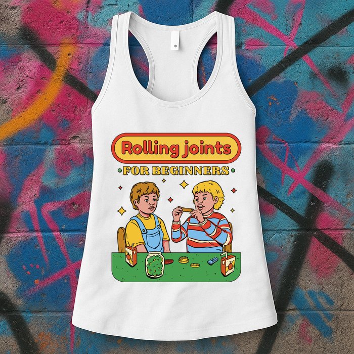 Rolling Joints For Beginners Funny Retro Womens Tank Top
