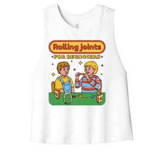 Rolling Joints For Beginners Funny Retro Women's Racerback Cropped Tank