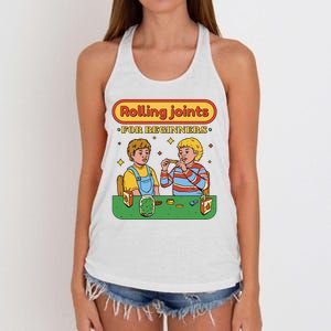 Rolling Joints For Beginners Funny Retro Women's Knotted Racerback Tank