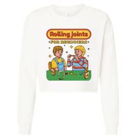 Rolling Joints For Beginners Funny Retro Cropped Pullover Crew