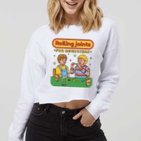 Rolling Joints For Beginners Funny Retro Cropped Pullover Crew