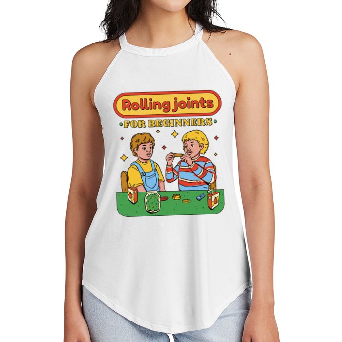 Rolling Joints For Beginners Funny Retro Women's Perfect Tri Rocker Tank
