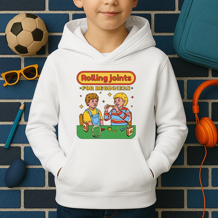 Rolling Joints For Beginners Funny Retro Kids Hoodie