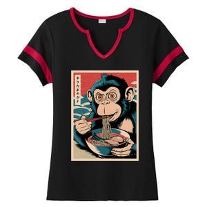 Ramen Japanese Funny Kawaii Monkey Graphic Gifts Anime Ladies Halftime Notch Neck Tee