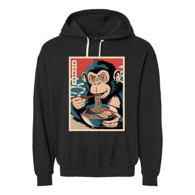 Ramen Japanese Funny Kawaii Monkey Graphic Gifts Anime Garment-Dyed Fleece Hoodie