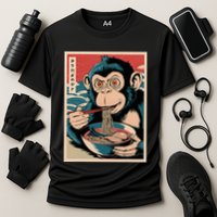 Ramen Japanese Funny Kawaii Monkey Graphic Gifts Anime Cooling Performance Crew T-Shirt