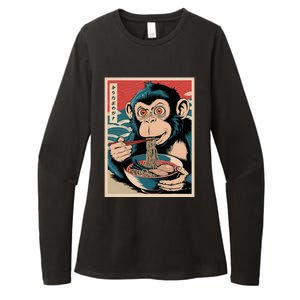 Ramen Japanese Funny Kawaii Monkey Graphic Gifts Anime Womens CVC Long Sleeve Shirt