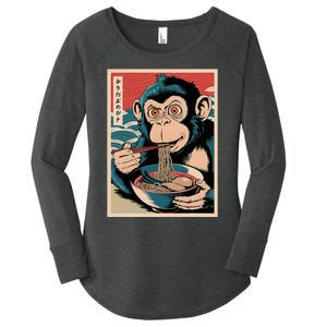 Ramen Japanese Funny Kawaii Monkey Graphic Gifts Anime Women's Perfect Tri Tunic Long Sleeve Shirt