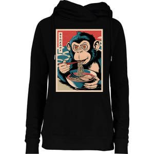 Ramen Japanese Funny Kawaii Monkey Graphic Gifts Anime Womens Funnel Neck Pullover Hood