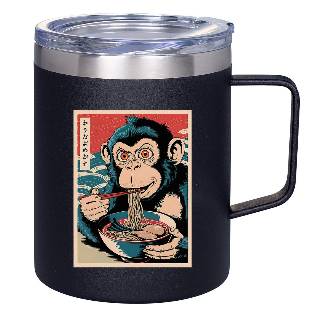 Ramen Japanese Funny Kawaii Monkey Graphic Gifts Anime 12oz Stainless Steel Coffee Mug