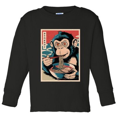 Ramen Japanese Funny Kawaii Monkey Graphic Gifts Anime Toddler Long Sleeve Shirt