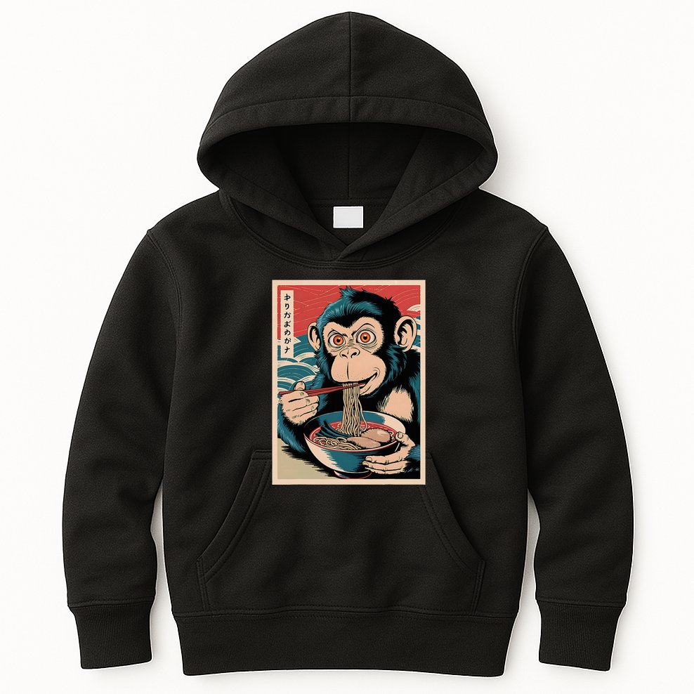 Ramen Japanese Funny Kawaii Monkey Graphic Gifts Anime Kids Hoodie