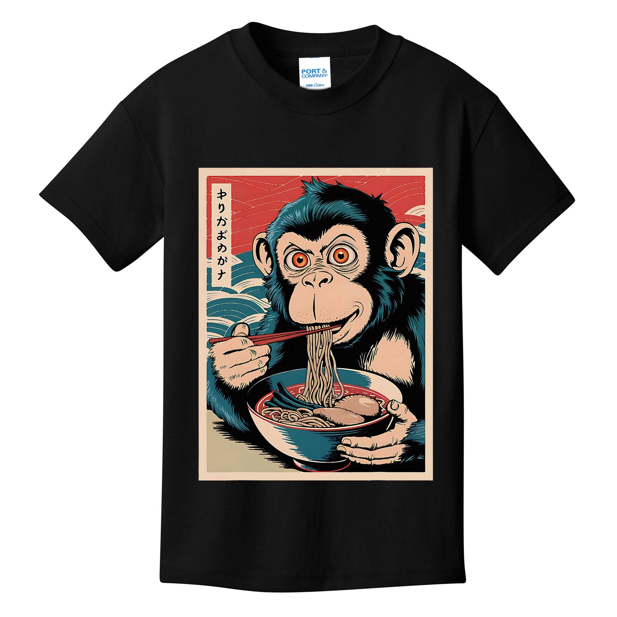 Ramen Japanese Funny Kawaii Monkey Graphic Gifts Anime Kids T-Shirt