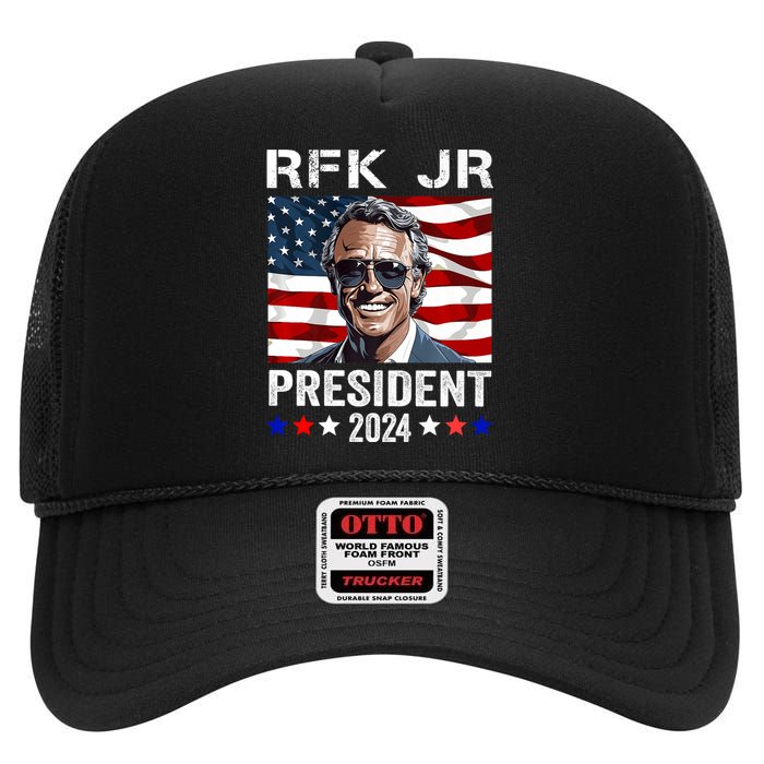 RFK JR For President 2024 Robert Kennedy Jr 24 High Crown Mesh Back Trucker Hat