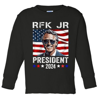RFK JR For President 2024 Robert Kennedy Jr 24  Toddler Long Sleeve Shirt