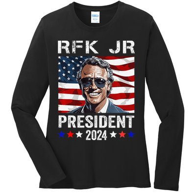 RFK JR For President 2024 Robert Kennedy Jr 24  Ladies Long Sleeve Shirt