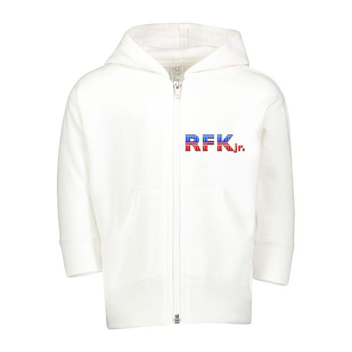 RFK Jr. for President 2024 Stars and Stripes Red White Blue Toddler Zip Fleece Hoodie