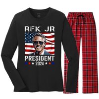 Rfk Jr For President 2024 Robert Kennedy Jr 24 Women's Long Sleeve Flannel Pajama Set 