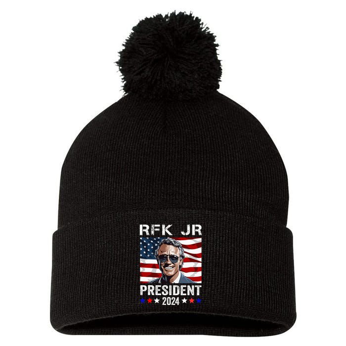 Rfk Jr For President 2024 Robert Kennedy Jr 24 Pom Pom 12in Knit Beanie