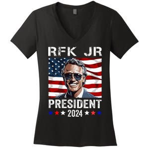 Rfk Jr For President 2024 Robert Kennedy Jr 24 Women's V-Neck T-Shirt