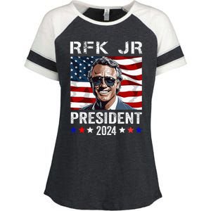 Rfk Jr For President 2024 Robert Kennedy Jr 24 Enza Ladies Jersey Colorblock Tee