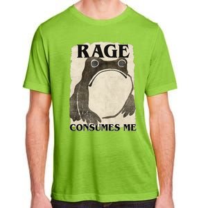 Retro Japanese Frog Funny Meme Quote Rage Consumes Me Adult ChromaSoft Performance T-Shirt