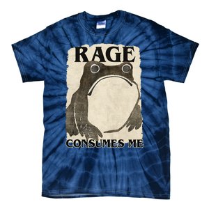 Retro Japanese Frog Funny Meme Quote Rage Consumes Me Tie-Dye T-Shirt