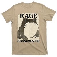 Retro Japanese Frog Funny Meme Quote Rage Consumes Me T-Shirt