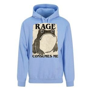 Retro Japanese Frog Funny Meme Quote Rage Consumes Me Unisex Surf Hoodie