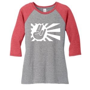 Racers Japan Flag Women's Tri-Blend 3/4-Sleeve Raglan Shirt