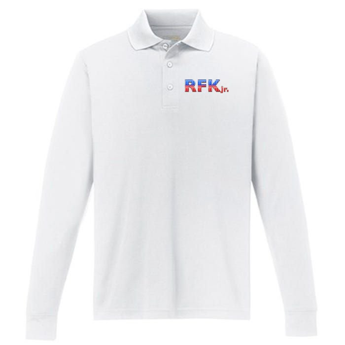 RFK Jr. for President 2024 Stars and Stripes Red White Blue Performance Long Sleeve Polo