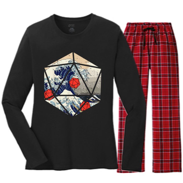 RPG Japanese Great Wave Gamer Men Women's Long Sleeve Flannel Pajama Set 