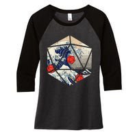 RPG Japanese Great Wave Gamer Men Women's Tri-Blend 3/4-Sleeve Raglan Shirt