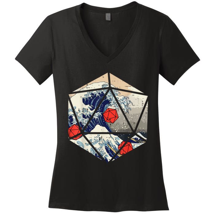 RPG Japanese Great Wave Gamer Men Women's V-Neck T-Shirt