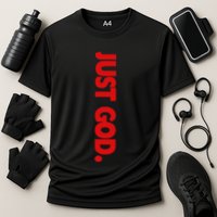 retro Just God Bible Verse Religious Cooling Performance Crew T-Shirt