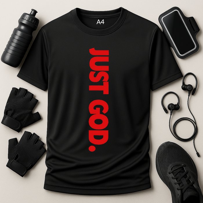 retro Just God Bible Verse Religious Cooling Performance Crew T-Shirt