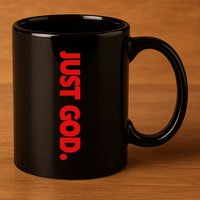 retro Just God Bible Verse Religious 11oz C Handle Ceramic Mug
