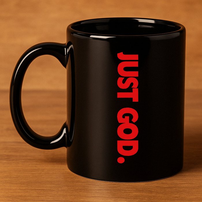 retro Just God Bible Verse Religious 11oz C Handle Ceramic Mug