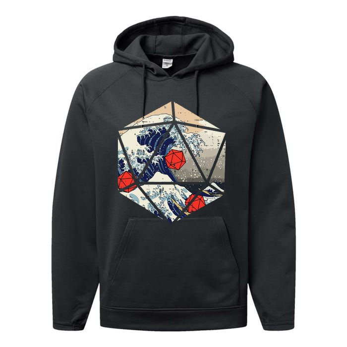 Rpg Japanese Great Wave Gamer Performance Fleece Hoodie