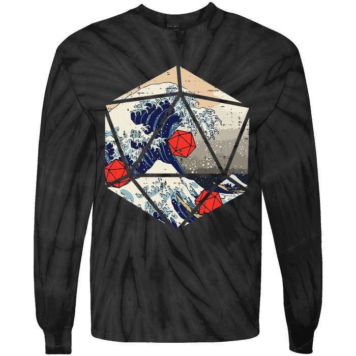 Rpg Japanese Great Wave Gamer Tie-Dye Long Sleeve Shirt