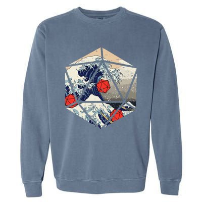 Rpg Japanese Great Wave Gamer Garment-Dyed Sweatshirt