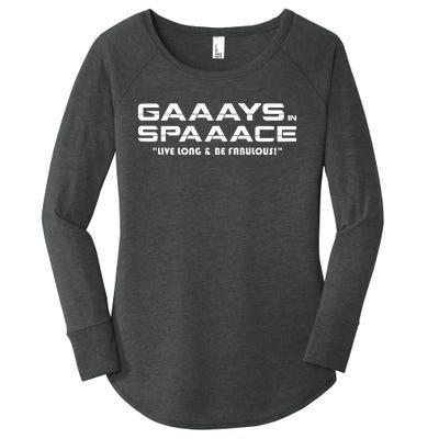 Ross Johnson Gaaays Spaaace Live Long & Be Fabulous Women's Perfect Tri Tunic Long Sleeve Shirt