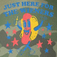 Retro Just Here For The Wieners 4th Of July Funny Hot Dog Legacy Tie Dye Trucker Hat