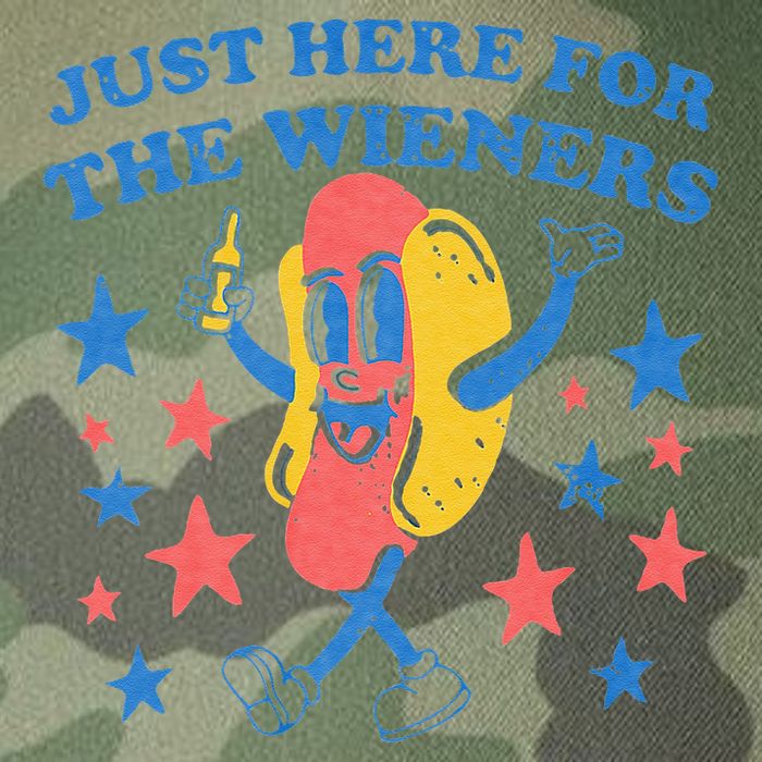 Retro Just Here For The Wieners 4th Of July Funny Hot Dog Legacy Tie Dye Trucker Hat
