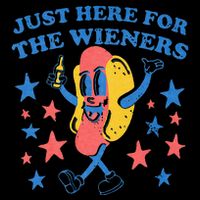 Retro Just Here For The Wieners 4th Of July Funny Hot Dog City Backpack