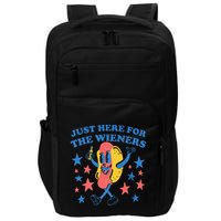 Retro Just Here For The Wieners 4th Of July Funny Hot Dog Impact Tech Backpack